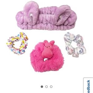 HER Peeps Plush Bunny Ear Headband and Scrunchie Set - Pink and Purple